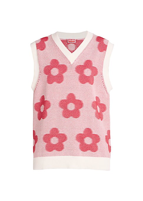 Floral Knit Layering Vest