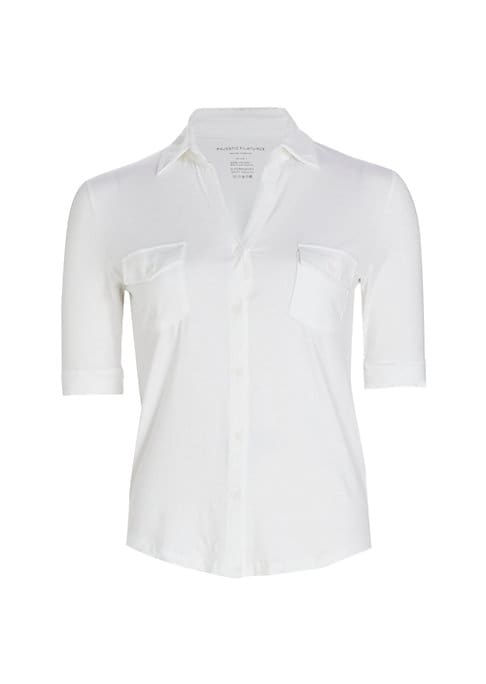 Pocketed Elbow Sleeve Shirt