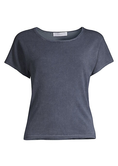 Ribbed Jewel Neck Tee