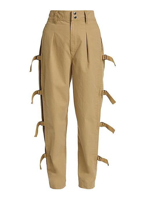 Twill Tapered High-Waist Pants