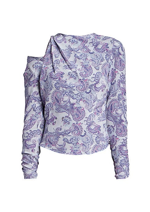 Silk Cut-Out Paisley Top