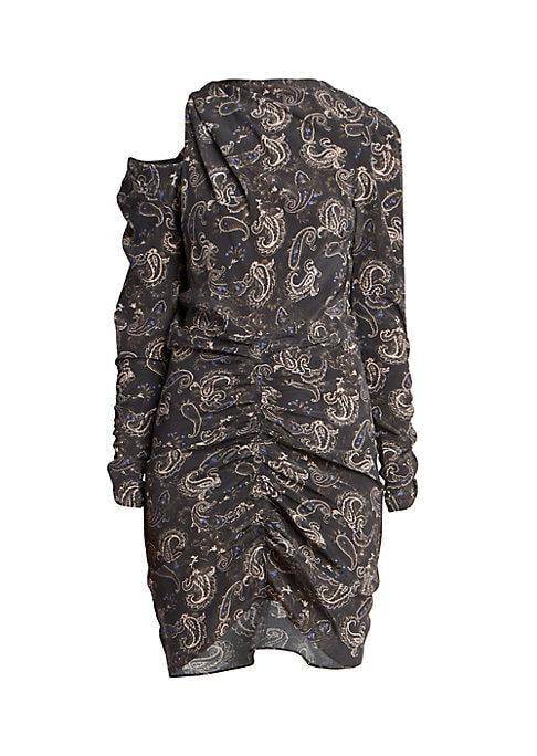 Silk Paisley Cut-Out Dress