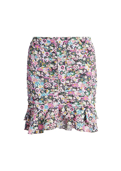 Floral Ruched Miniskirt