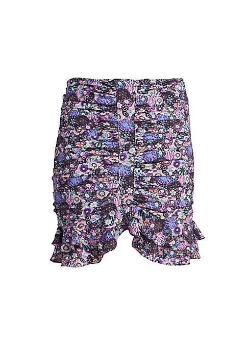 Floral Ruched Miniskirt