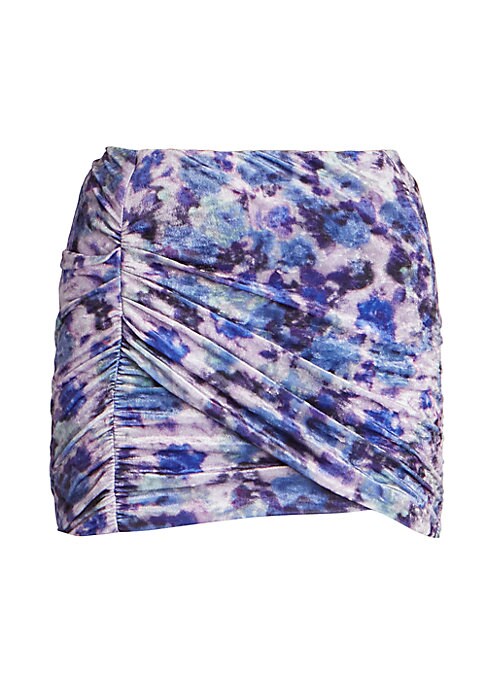 Velvet Floral Wrap Skirt