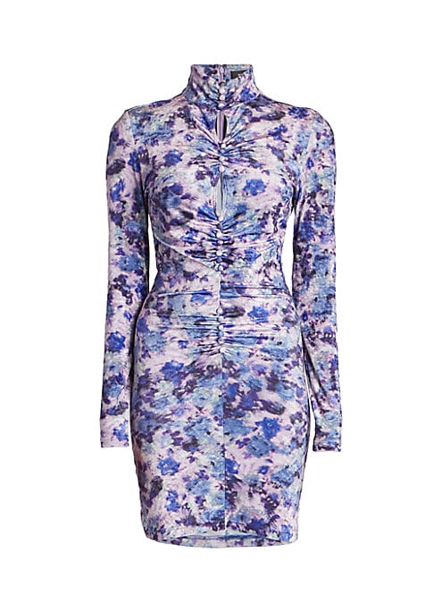 Floral Velvet Cut-Out Dress