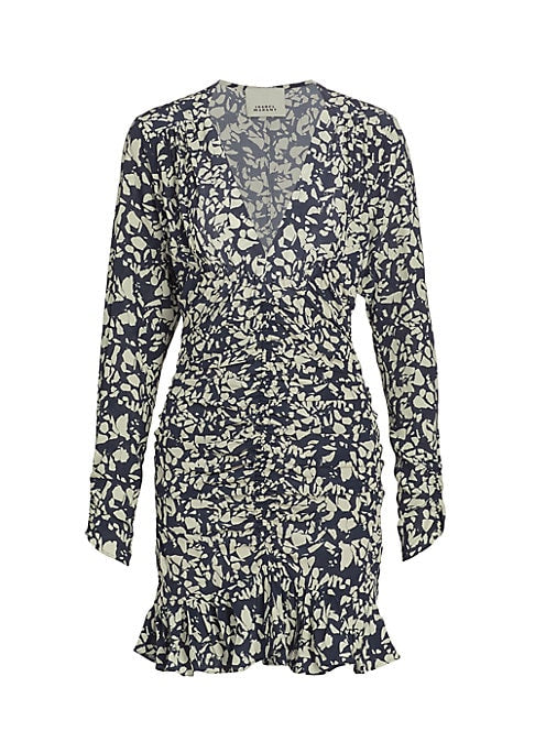 Silk Ruffle V-Neck Dress