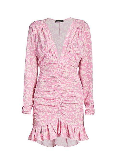 Plunging Ruffle Mini Dress