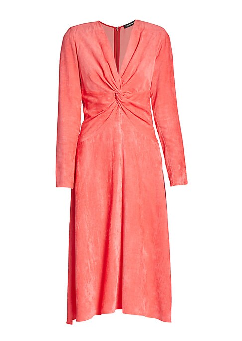 Twist-Front Elegance Midi Dress