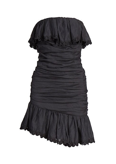 Ruched Flounce Mini Dress