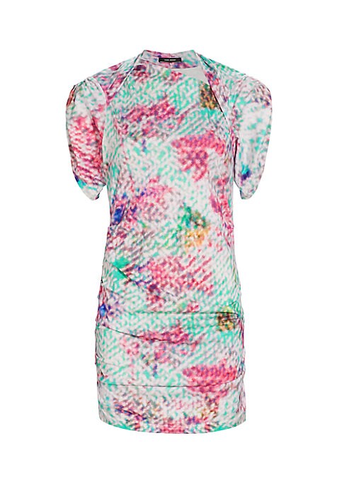 Geometric Ruched Mini Dress