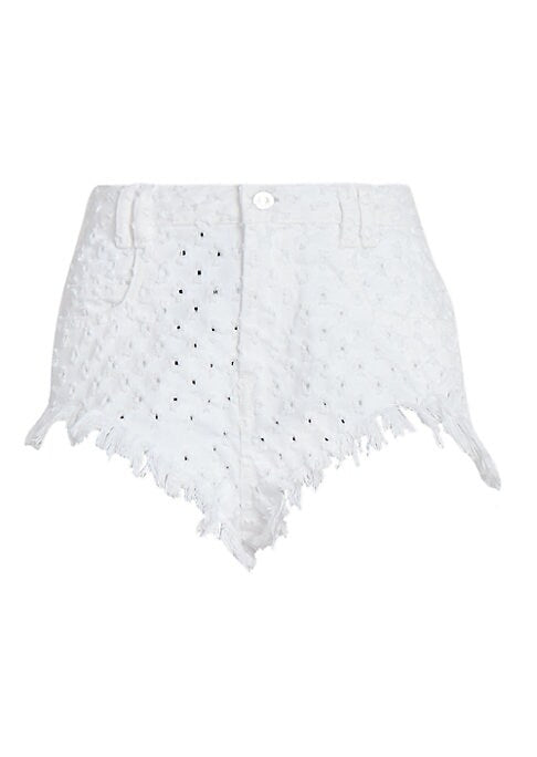 Fringe Dot Denim Cutoffs