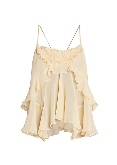 Boho Ruffle Silk Top