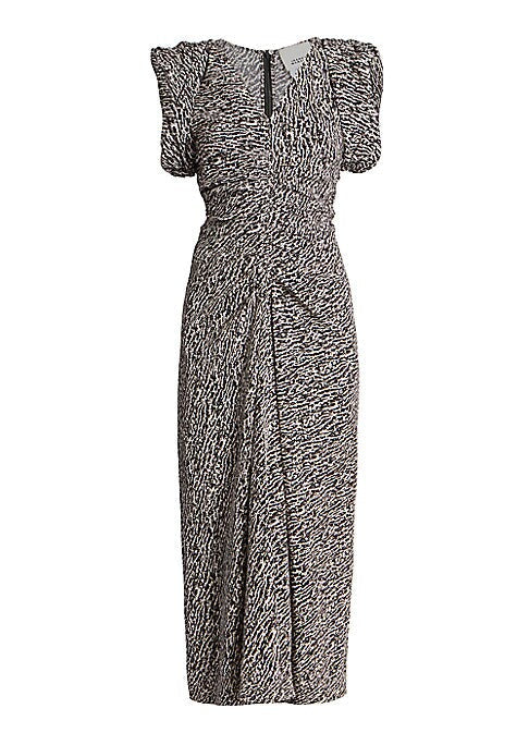 Silk Ruched Midi Dress