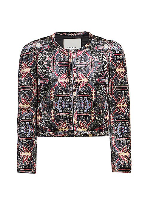 Velvet Abstract Cropped Jacket