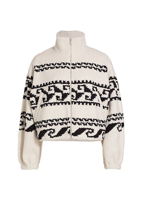 Geometric Fleece Zip Jacket
