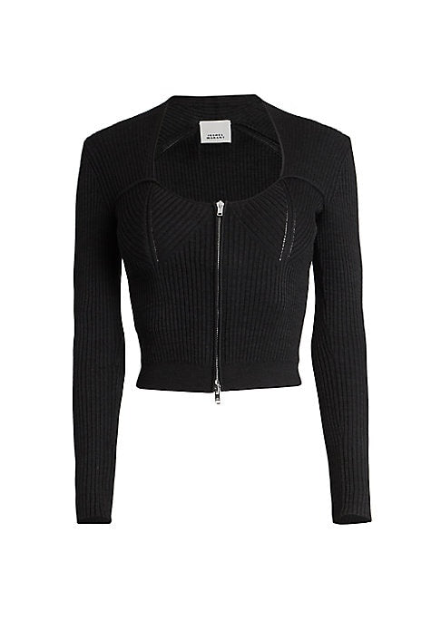 Ribbed Sweetheart Wool Top