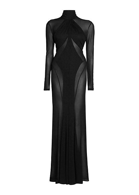 Elegant Mesh Maxi Dress