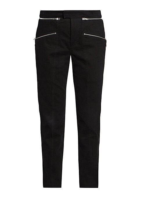 Edgy Slim Zipper Trousers