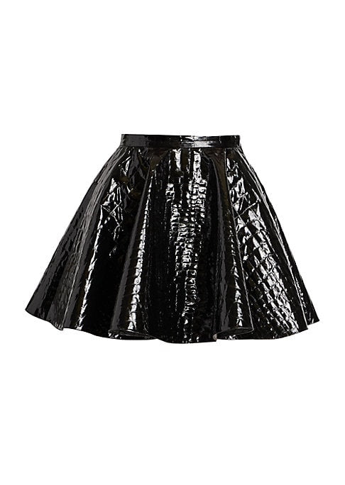 Quilted Patent Leather Skirt