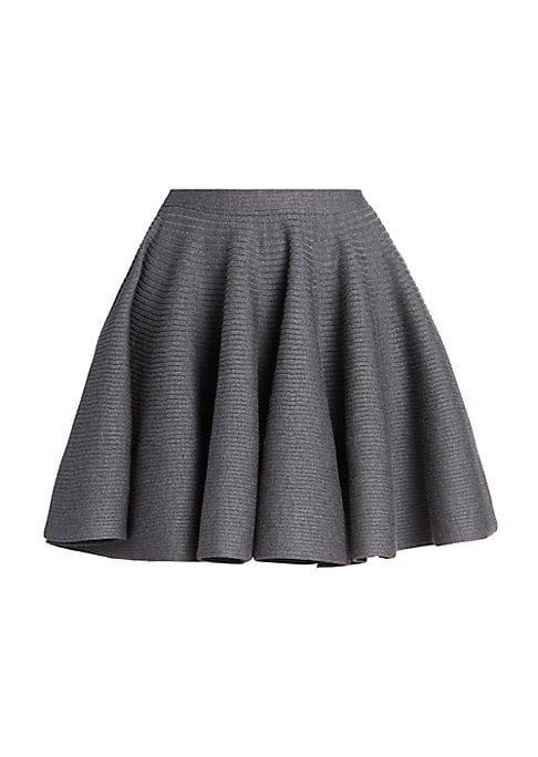 Textured Pleat Wool Skirt