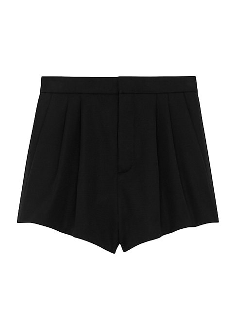 Satin-Paneled Dress Shorts