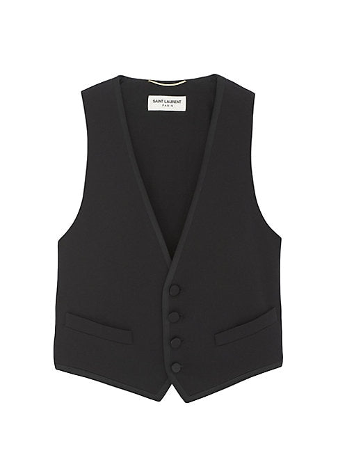 Satin Trim Tux Vest