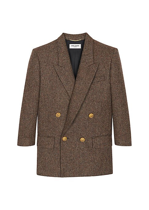 Peaked Lapel Wool Blazer