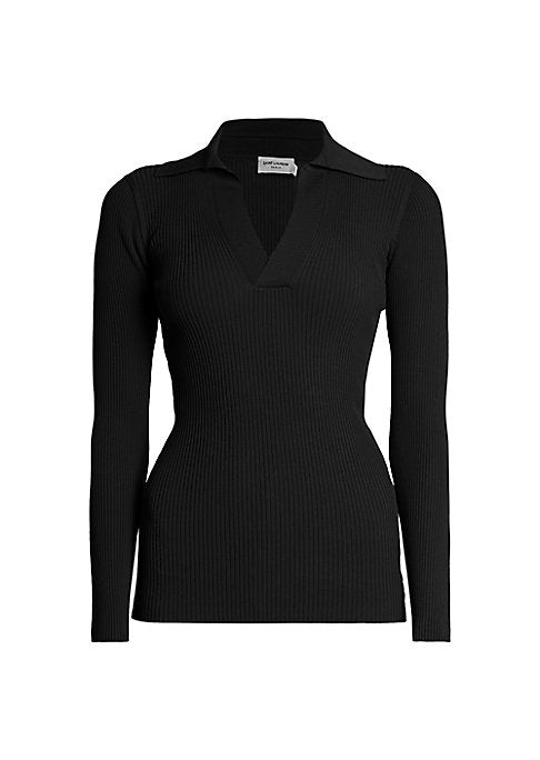 Ribbed V-Neck Top