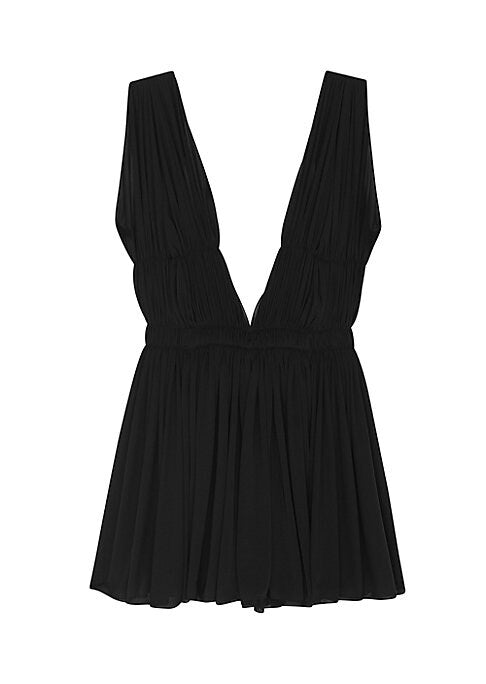V-Neck Backless Mini Dress