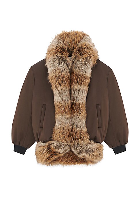 Faux Fur Satin Jacket