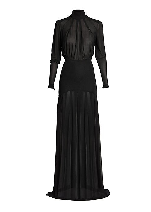 Elegant High-Neck Jersey Gown