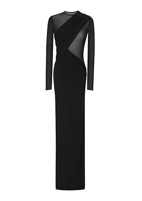Draped Crepe Evening Dress