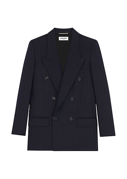 Chic Striped Wool Blazer