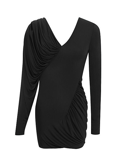 Shiny Gathered Mini Dress