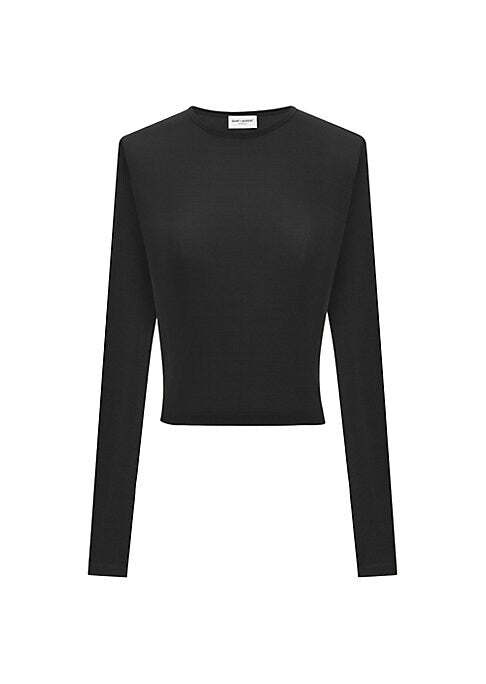 Sheer Sleeve Crop Top