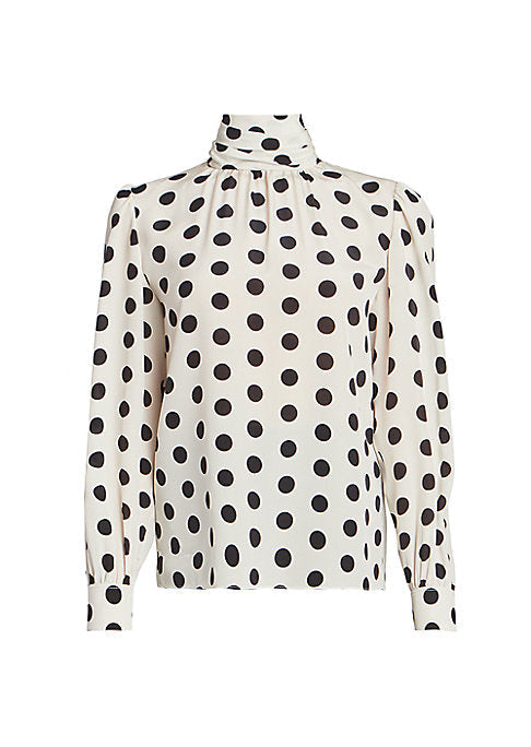 Polka Dot Bishop Blouse