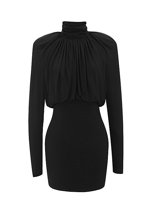 Elegant Draped High Neck