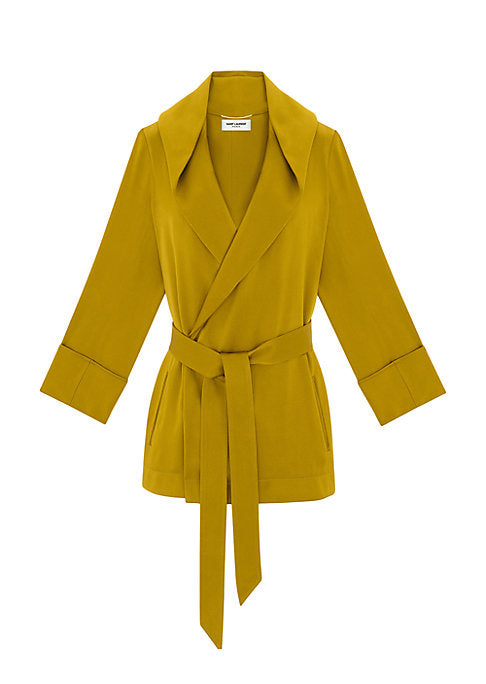 Chic Satin Hooded Coat