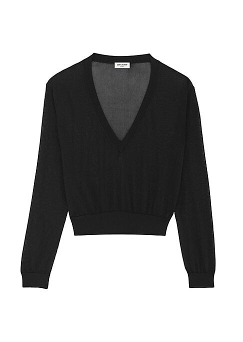 Knit V-Neck Crop Top