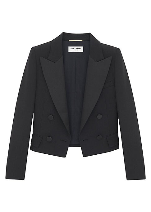 Satin-Lined Cropped Blazer