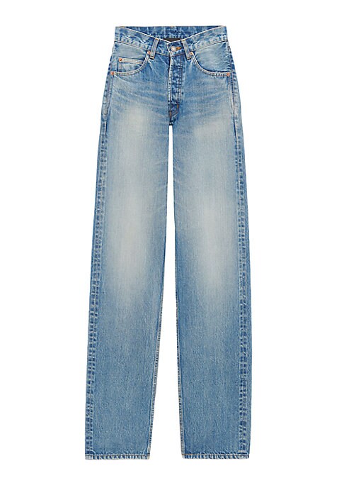 V-Cut Wide-Leg Denims