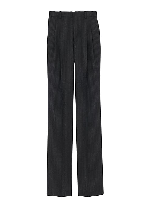 Chic Striped Flannel Trousers