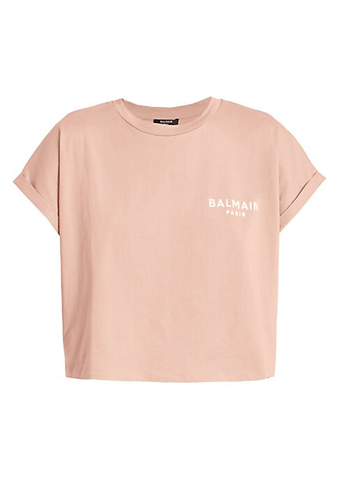 Flocked Graphic Crop Tee