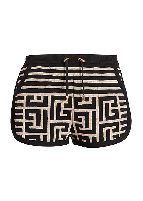 Monogrammed Knit Stripes Shorts
