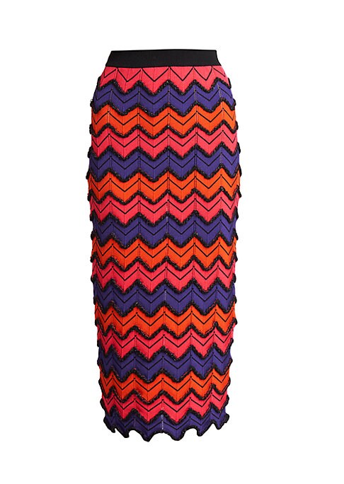 Chevron Knit Midi Skirt