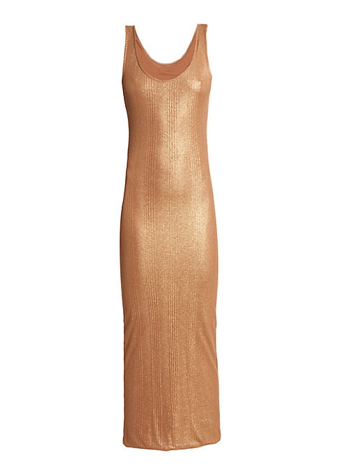 Metallic Sleek Midi Dress