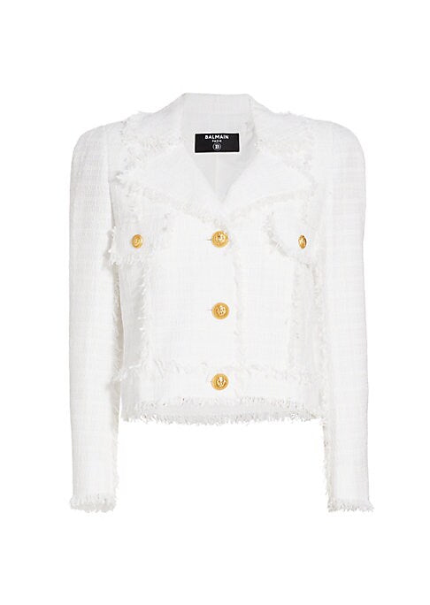 Fringed Tweed Blazer