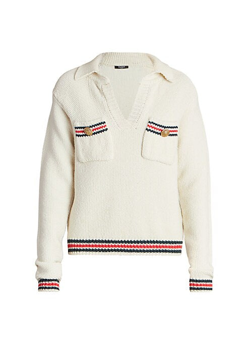 Chic Knit Polo Sweater