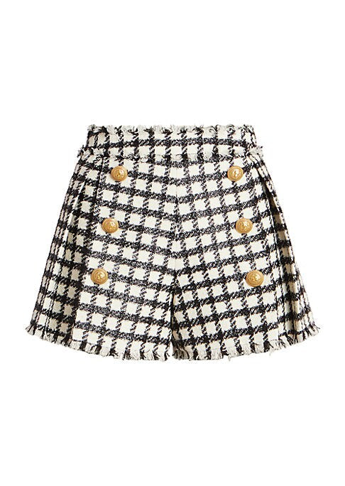 Chic Fringe Plaid Shorts